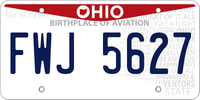OH license plate FWJ5627