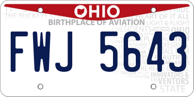 OH license plate FWJ5643