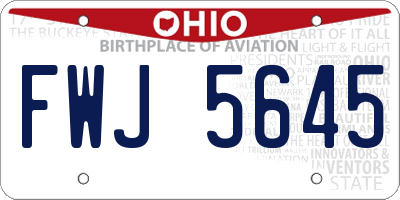 OH license plate FWJ5645