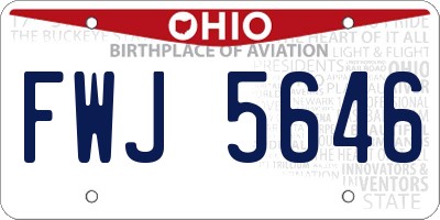 OH license plate FWJ5646