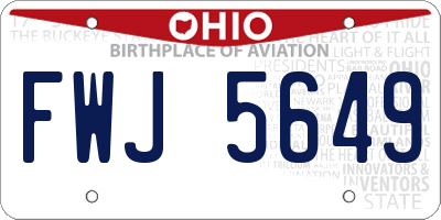 OH license plate FWJ5649