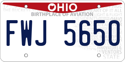 OH license plate FWJ5650