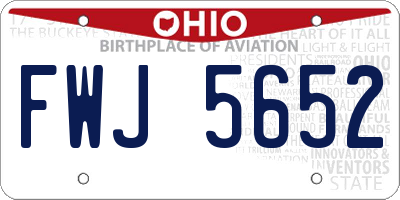 OH license plate FWJ5652