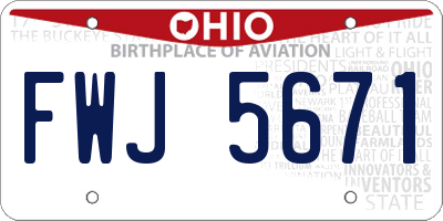 OH license plate FWJ5671
