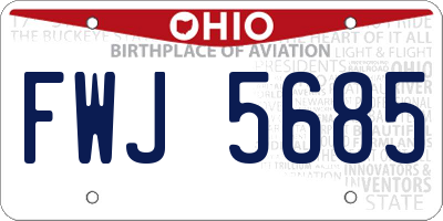 OH license plate FWJ5685