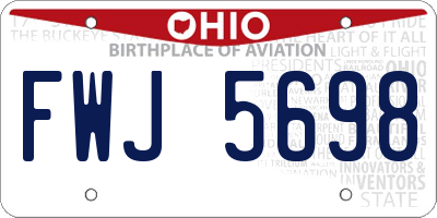 OH license plate FWJ5698
