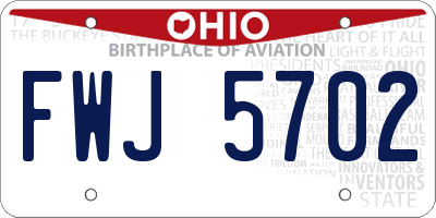 OH license plate FWJ5702