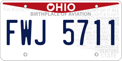 OH license plate FWJ5711