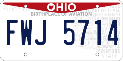 OH license plate FWJ5714
