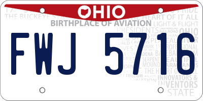 OH license plate FWJ5716