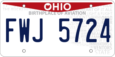 OH license plate FWJ5724