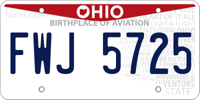 OH license plate FWJ5725