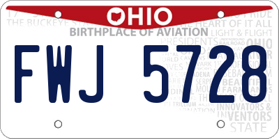OH license plate FWJ5728