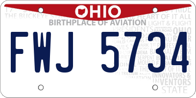 OH license plate FWJ5734