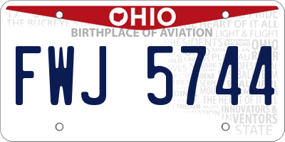 OH license plate FWJ5744