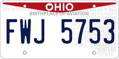 OH license plate FWJ5753