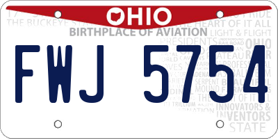 OH license plate FWJ5754