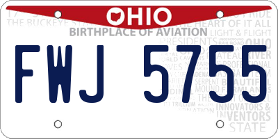 OH license plate FWJ5755
