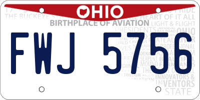 OH license plate FWJ5756