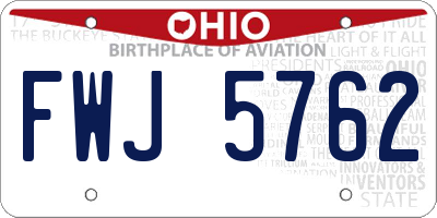 OH license plate FWJ5762
