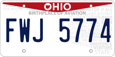 OH license plate FWJ5774