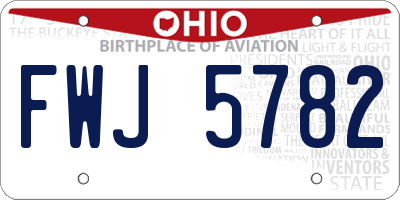 OH license plate FWJ5782