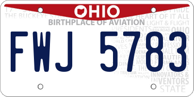 OH license plate FWJ5783