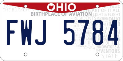 OH license plate FWJ5784