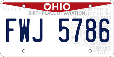 OH license plate FWJ5786