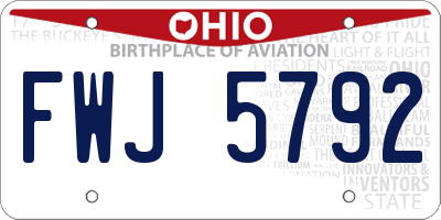 OH license plate FWJ5792
