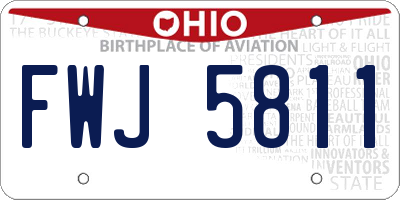 OH license plate FWJ5811