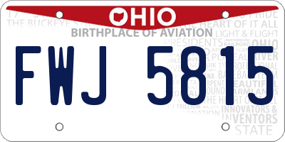 OH license plate FWJ5815