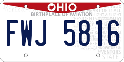 OH license plate FWJ5816
