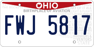 OH license plate FWJ5817