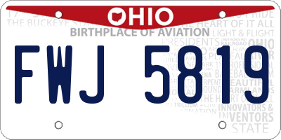 OH license plate FWJ5819
