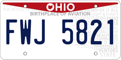 OH license plate FWJ5821