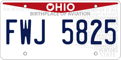 OH license plate FWJ5825