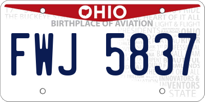OH license plate FWJ5837