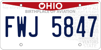 OH license plate FWJ5847