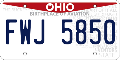 OH license plate FWJ5850