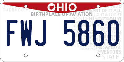 OH license plate FWJ5860