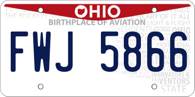 OH license plate FWJ5866