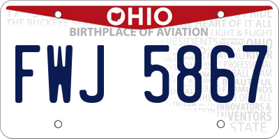 OH license plate FWJ5867