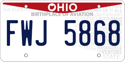 OH license plate FWJ5868