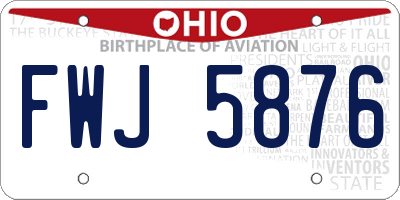 OH license plate FWJ5876