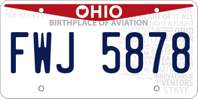 OH license plate FWJ5878
