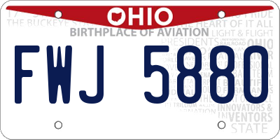 OH license plate FWJ5880