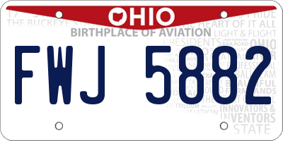 OH license plate FWJ5882