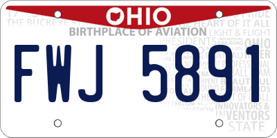 OH license plate FWJ5891