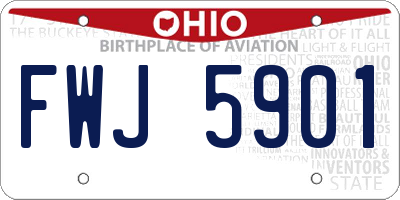 OH license plate FWJ5901